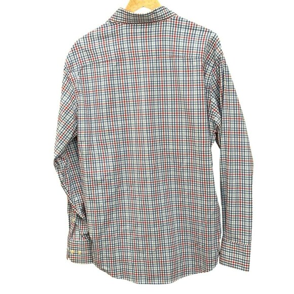 Peter Millar Summer Comfort Red White Blue Button Down Long Sleeve Shirt Sz L - Picture 8 of 8